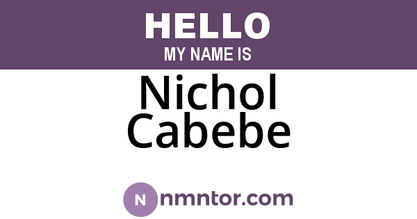 Nichol Cabebe