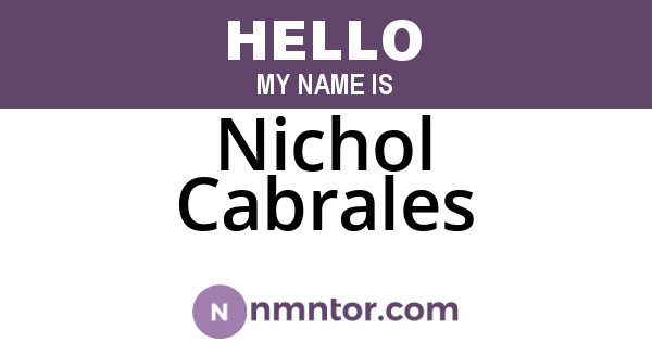 Nichol Cabrales