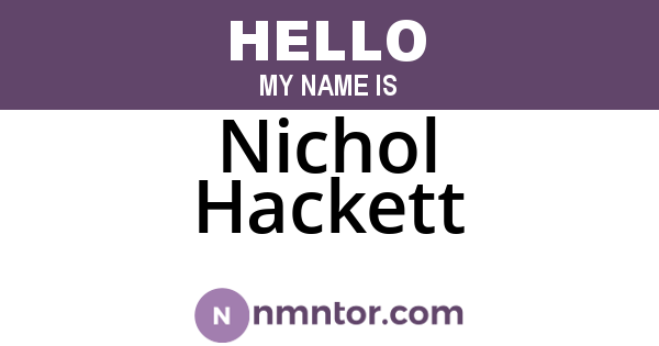 Nichol Hackett