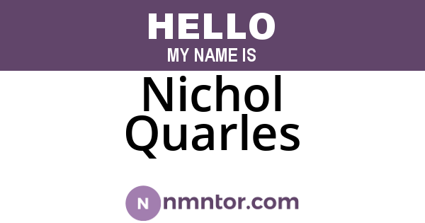 Nichol Quarles