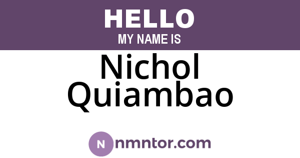 Nichol Quiambao
