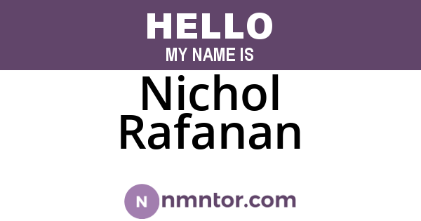 Nichol Rafanan