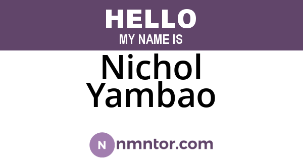 Nichol Yambao
