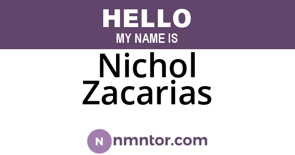 Nichol Zacarias