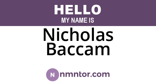 Nicholas Baccam