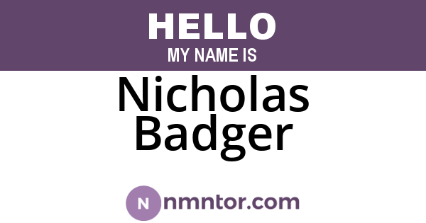 Nicholas Badger