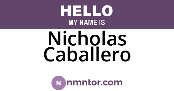 Nicholas Caballero