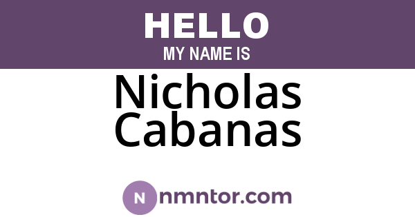 Nicholas Cabanas