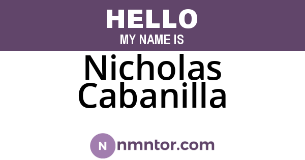 Nicholas Cabanilla