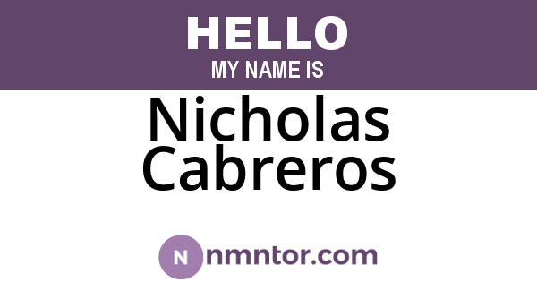 Nicholas Cabreros