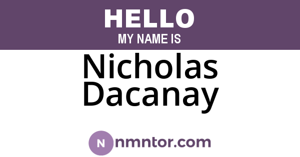 Nicholas Dacanay