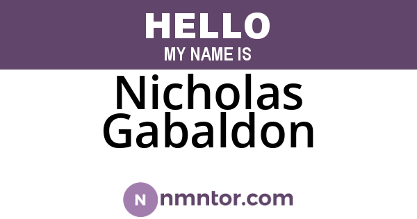 Nicholas Gabaldon