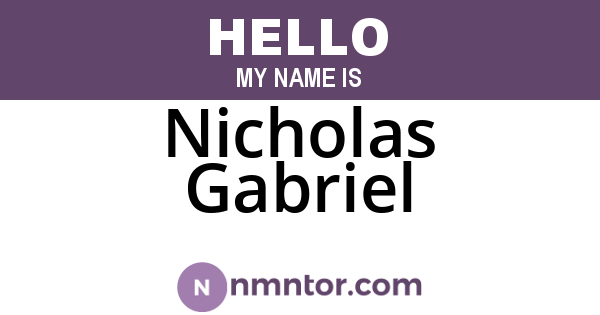 Nicholas Gabriel