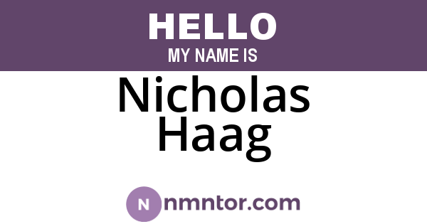 Nicholas Haag