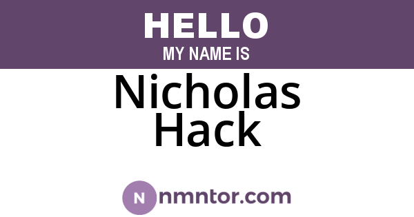Nicholas Hack