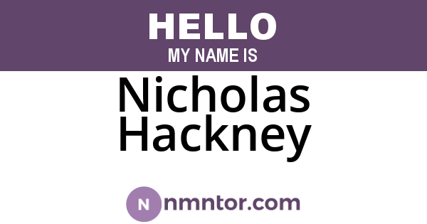 Nicholas Hackney