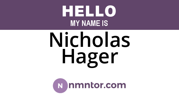 Nicholas Hager