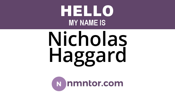 Nicholas Haggard