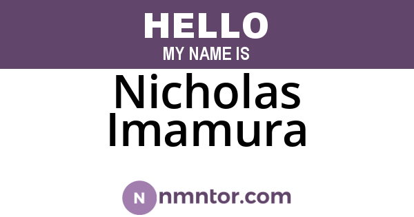 Nicholas Imamura