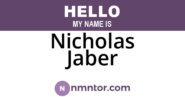 Nicholas Jaber