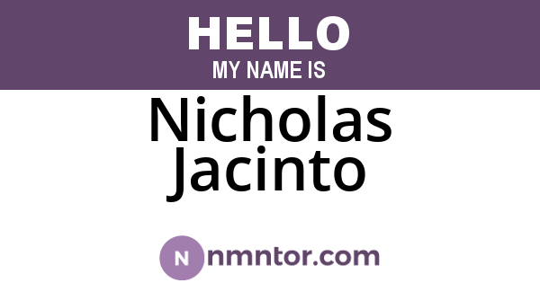 Nicholas Jacinto