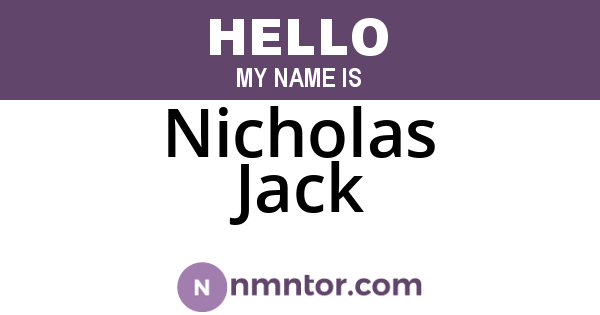 Nicholas Jack