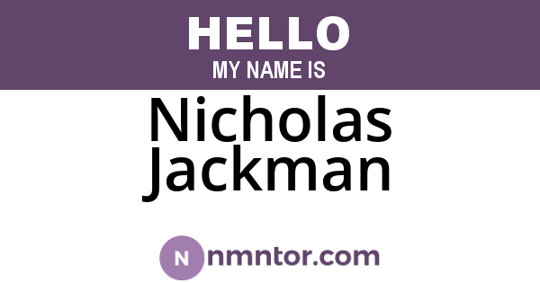 Nicholas Jackman