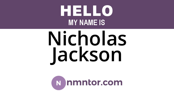 Nicholas Jackson