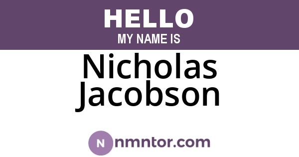 Nicholas Jacobson