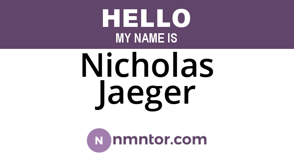 Nicholas Jaeger
