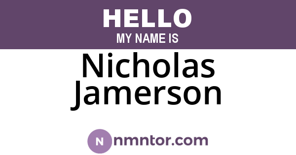 Nicholas Jamerson
