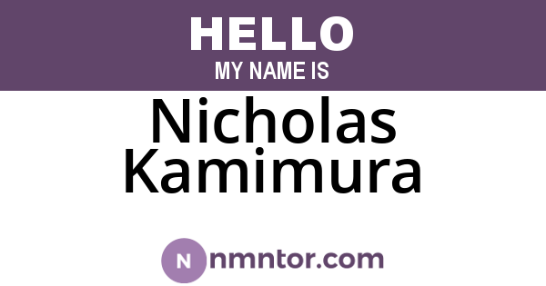 Nicholas Kamimura