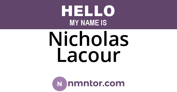 Nicholas Lacour