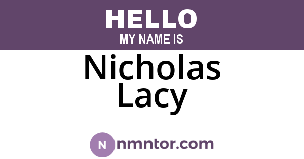 Nicholas Lacy