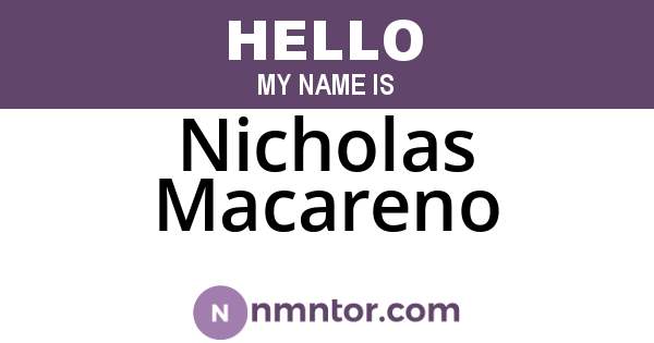 Nicholas Macareno
