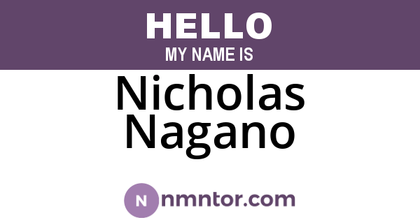 Nicholas Nagano