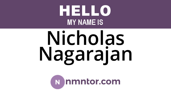 Nicholas Nagarajan