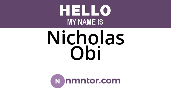 Nicholas Obi