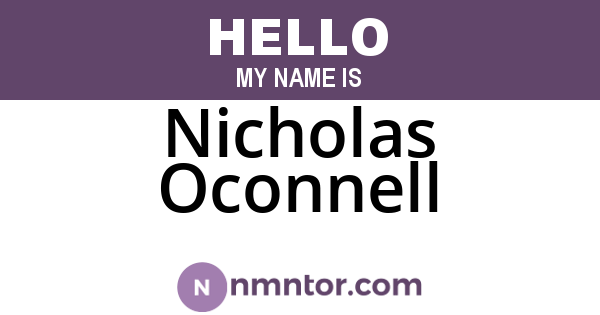 Nicholas Oconnell