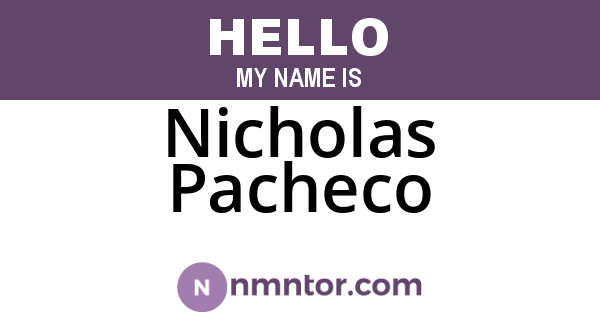 Nicholas Pacheco