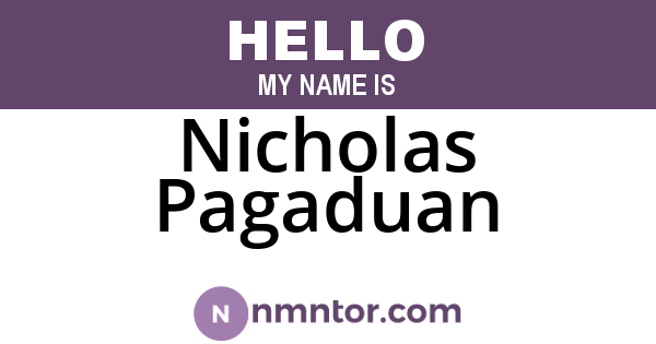 Nicholas Pagaduan