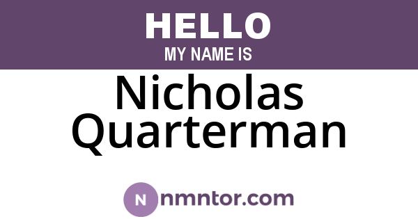 Nicholas Quarterman