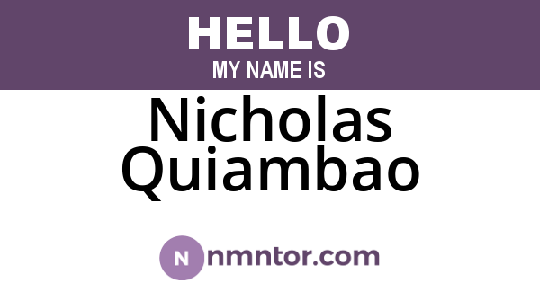 Nicholas Quiambao