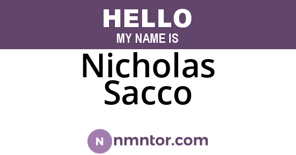 Nicholas Sacco