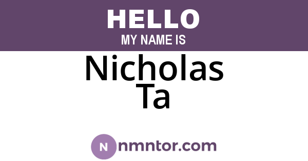 Nicholas Ta