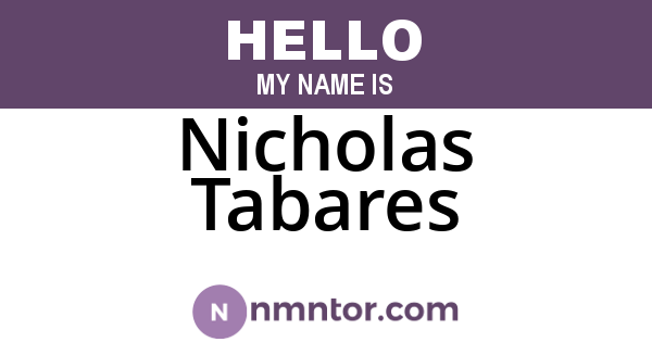 Nicholas Tabares