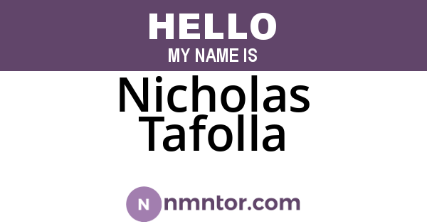 Nicholas Tafolla