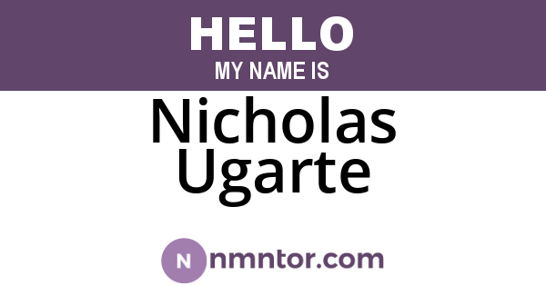Nicholas Ugarte