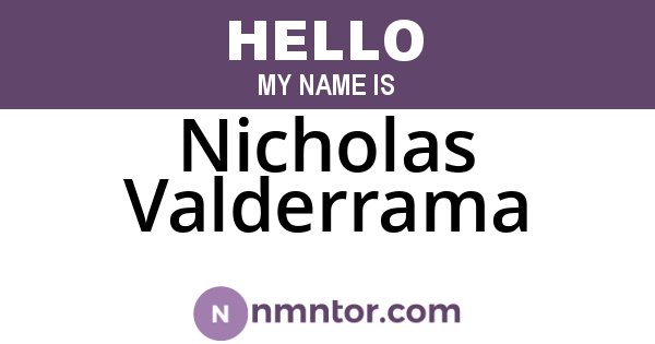Nicholas Valderrama