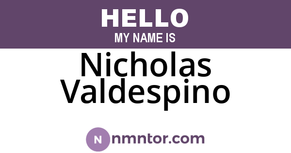 Nicholas Valdespino